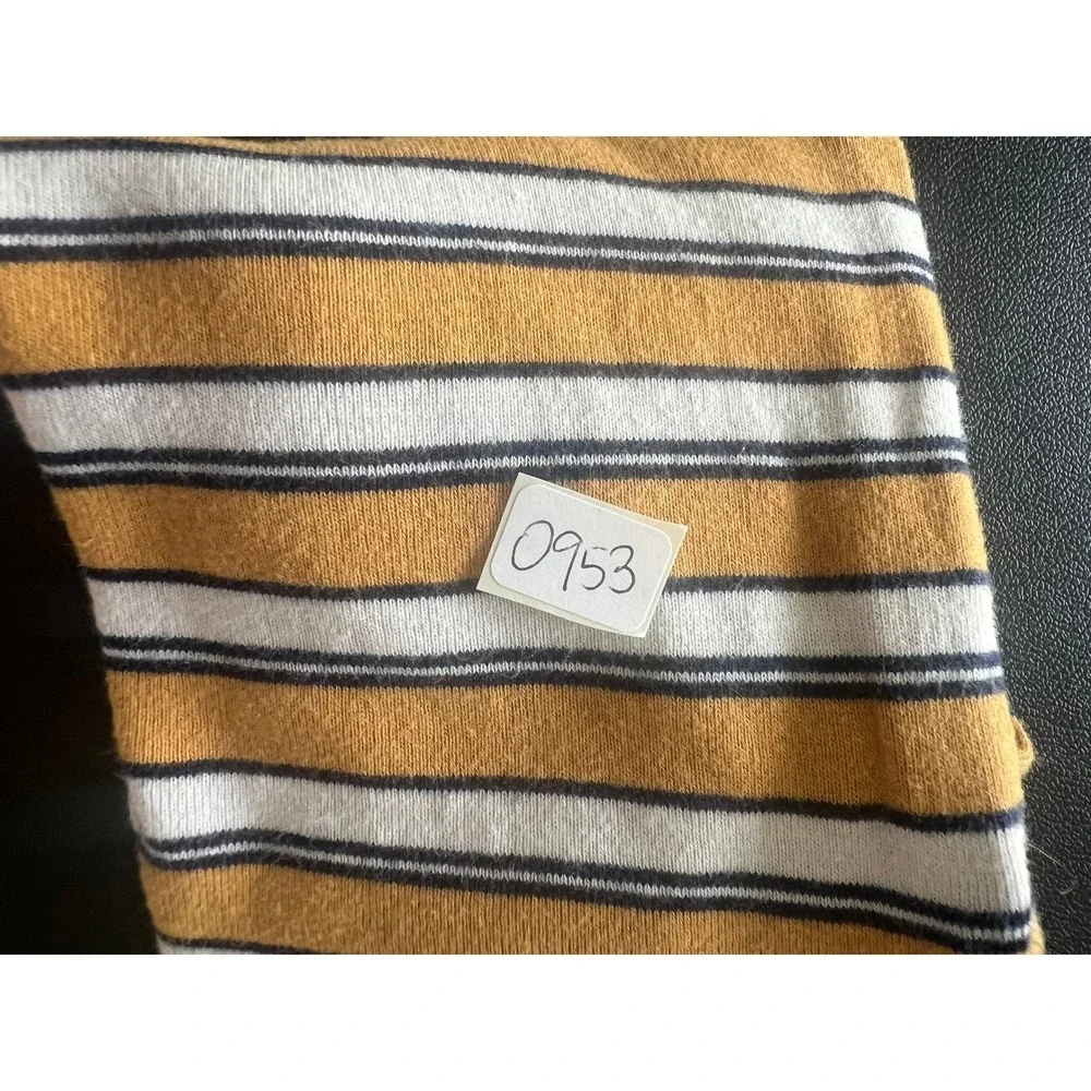 Carters Just One You Baby Mustard Yellow Striped Long Sleeve Bodysuit 12M (0953)